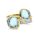 Ti Sento Milano Double Cushion Cut Aqua Verdi Ring 