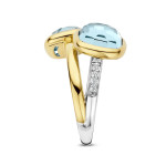 Ti Sento Milano Double Cushion Cut Aqua Verdi Ring