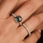 Ti Sento Milano Cushion Cut Aqua Verdi Ring 