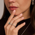 Ti Sento Milano Cushion Cut Aqua Verdi Ring 