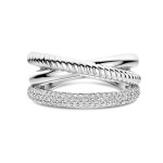 Ti Sento Milano Zirconia Structure Ring - Silver