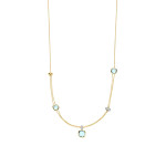 Ti Sento Milano Cushion Cut Aqua Verdi Station Double Chain Necklace