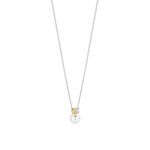 Pearl and CZ Pendant Necklace