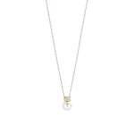Ti Sento Milano Pearl and CZ Pendant Necklace