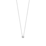 Ti Sento Milano Silver CZ Bezel Pendant Necklace