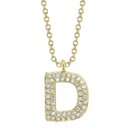 Diamond Initial "D" Necklace