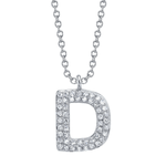Diamond Initial "D" Necklace
