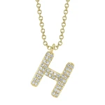 Shy Creation Diamond Initial "H" Necklace