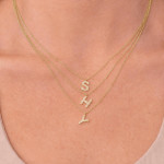 Shy Creation Diamond Initial "L" Necklace 
