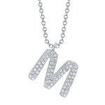 Shy Creation Diamond Initial "M" Necklace 