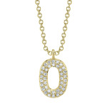 Shy Creation Diamond Initial "O" Necklace 