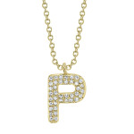 Shy Creation Diamond Initial "P" Necklace 