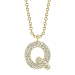 Diamond Initial "Q" Necklace