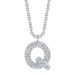 Diamond Initial "Q" Necklace