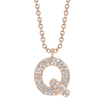 Diamond Initial "Q" Necklace
