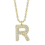 Diamond Initial "R" Necklace