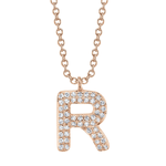Diamond Initial "R" Necklace