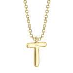 Shy Creation Diamond Initial "T" Necklace
