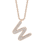 Diamond Initial "W" Necklace