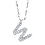 Shy Creation Diamond Initial "W" Necklace
