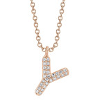 Shy Creation Diamond Initial "Y" Necklace 