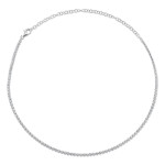 Shy Creation 1.94 CT Diamond Crown Setting Tennis Necklace - 14KT White Gold 