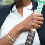 Monica Rich Kosann Staggered Diamond & Emerald Tennis Bracelet 