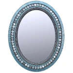 Zetamari Mosaics Oval Mosaic Mirror - Silver Haze 