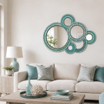 Zetamari Mosaics Cloud Mirror - Turquoise 