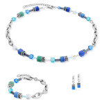 Coeur de Lion GeoCUBE Chunky Chain Bracelet - Silver Blue 
