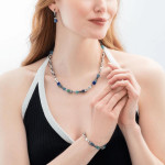 Coeur de Lion GeoCUBE Chunky Chain Bracelet - Silver Blue 