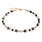 Coeur de Lion GeoCube Necklace - Onyx Black Gold 