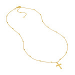 Midas Bead Station Cross Pendant Necklace 