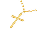 Midas 3D Cross Necklace on Paperclip Chain 