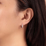 Shy Creation Diamond Pear Huggie Earrings 