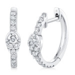 Shy Creation Diamond Pear Huggie Earrings 