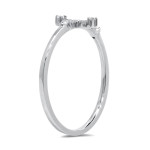 Shy Creation Diamond Cross Ring - White Gold 