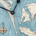 Sea & Soul Charts Anna Maria Custom Nautical Wood Clock 