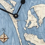 Sea & Soul Charts Anna Maria Custom Nautical Wood Clock 