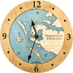 Sea & Soul Charts Bradenton & the Beaches Nautical Wood Clock 