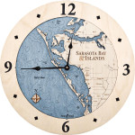 Sea & Soul Charts Sarasota Bay & the Islands Nautical Wood Clock 
