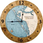 Sea & Soul Charts Sarasota Bay & the Islands Nautical Wood Clock 