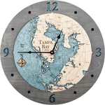 Sea & Soul Charts Tampa Bay Nautical Wood Clock 