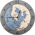 Sea & Soul Charts Tampa Bay Nautical Wood Clock 