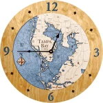 Sea & Soul Charts Tampa Bay Nautical Wood Clock 
