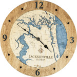 Sea & Soul Charts Jacksonville Nautical Wood Clock 
