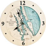 Sea & Soul Charts St. Augustine Nautical Wood Clock 