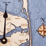 Sea & Soul Charts Jersey Shore Nautical Wood Clock 