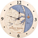 Sea & Soul Charts Jersey Shore Nautical Wood Clock 