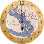 Sea & Soul Charts Salish Sea Nautical Wood Clock 